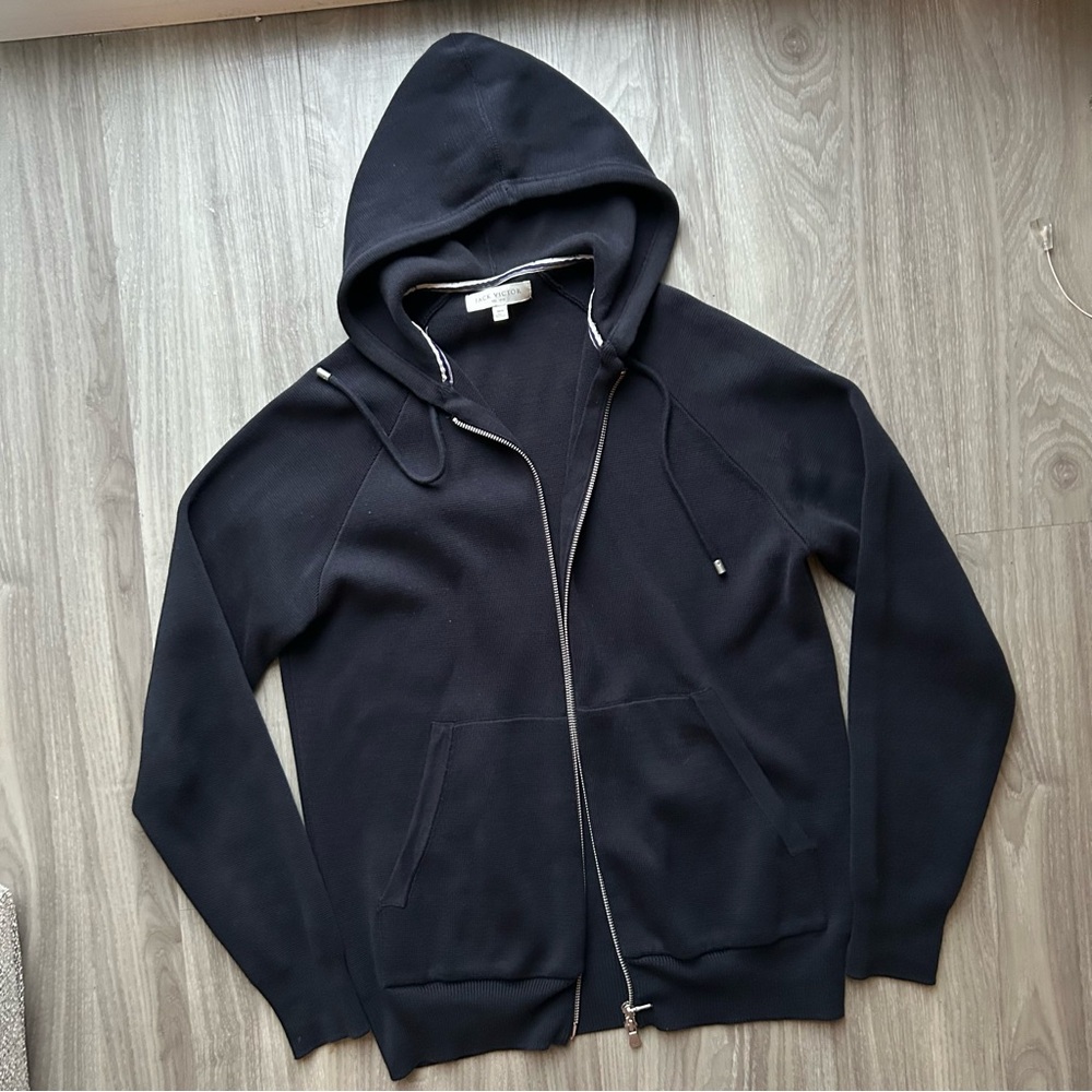 Jack Victor | Holton Long Sleeve Full Zip Premium Knit Hoodie in Navy